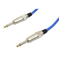 1/4"  (6.35mm) Mono Jack to Jack Cable Blue 6m