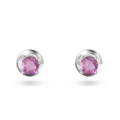 Click to view product details and reviews for Swarovski Stilla Stud Earrings Round Cut Purple Rhodium Plated 5639135.