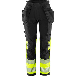 Fristads 2663 Womens High Vis Green Craftsman Stretch Trousers