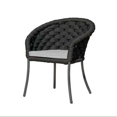 Alexander Rose Cordial Luxe Outdoor Dining Chair with Cushion - Dark Grey, Niebla