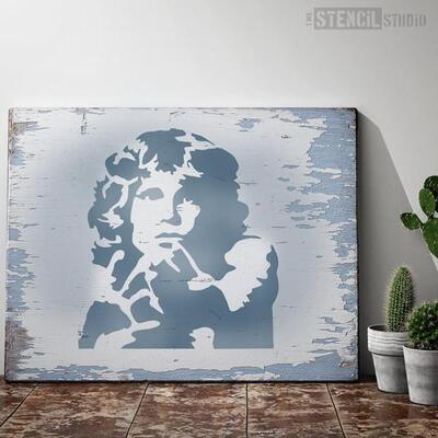 Jim Morrison Stencil - S - A x B  17.5 x 19.3cm (6.9 x 7.6 inches)