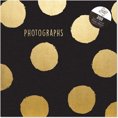Gold Polka Dots Slip-In Photo Album Holds 200 4″ x 6″ Photographs