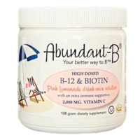 Abundant B High Dosed B-12 & Biotin Pink Lemonade drink mix