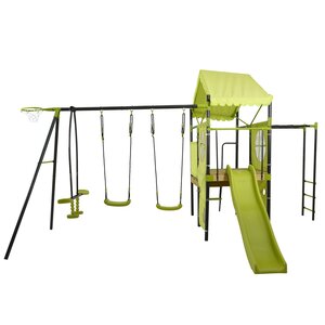 Manor All In One Swing Set Forts Monkey Bars Seesaw Swings