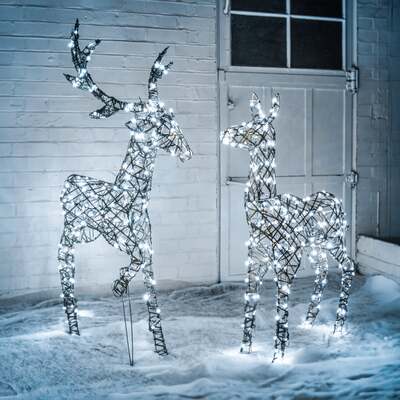 Christmas Reindeer Duo Outdoor Light Set