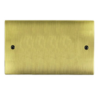M Marcus Electrical Elite Flat Plate Double Section Blank Plate, Antique Brass - T91.932 ANTIQUE BRASS