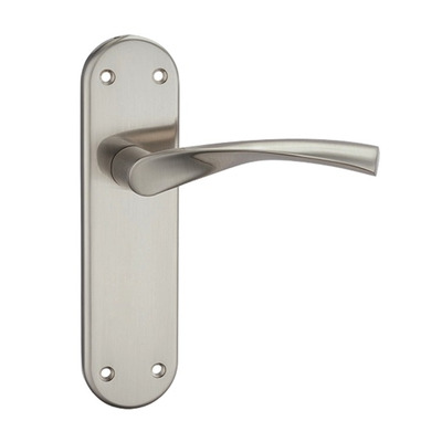 Fortessa Verto Lever on Backplate, Satin Nickel - FBPVER-SN (Sold in Pairs) LOCK (WITH KEYHOLE)