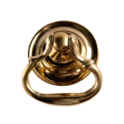 Cardea Ironmongery Cavendish Drop Ring Handle, Unlacquered Brass - AB283 UNLACQUERED BRASS