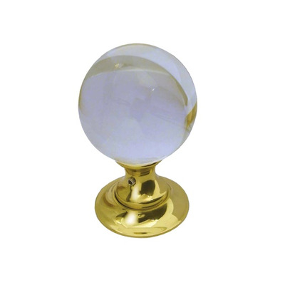 Frelan Hardware Plain Ball Glass Mortice Door Knob, Polished Brass - JH1150PB (sold in pairs) POLISHED BRASS