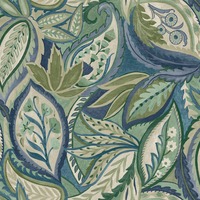 Paisley Leaves Wallpaper Blue Holden 13441