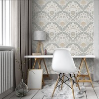 Blomstermala Leafy Bloom Wallpaper Grey Galerie 51000