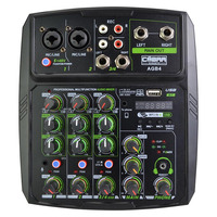 4 Channel Mixer with Bluetooth, USB and Echo
