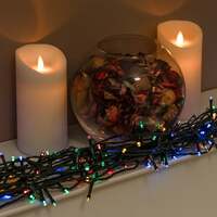 Multi-Coloured Battery Multi-Function Christmas String Lights with Green Cable 50,100,200,400 LEDs, 200 LEDs