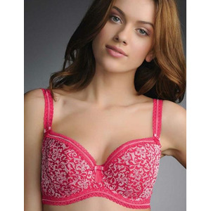 Fauve Emmanuelle Padded Half Cup Bra Lipstick