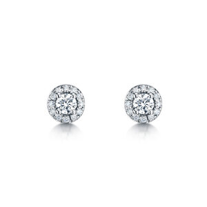 Diamond Halo Earrings 050cts
