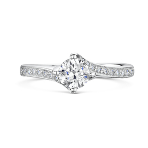 Brilliant Cut Diamond Shoulder Ring 085cts