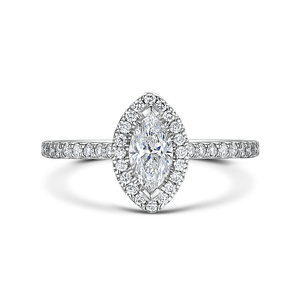 Marquise Cut Diamond Halo Ring 085cts