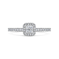 Click to view product details and reviews for Princess Cut Diamond Halo Ring 061cts.