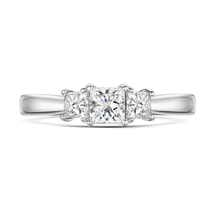 Classic Princess Cut Trilogy Diamond Ring 075cts