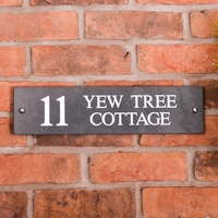 Slate Address House Sign 40.5 x 10cm - smooth slate