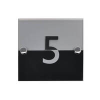 Acrylic House Number in Black and Silver