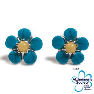 Forget Me Not Stud Earrings In Silver Turquoise And Amber Default Title