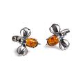 Click to view product details and reviews for Bumble Bee Bumblebee Cufflinks In Silver And Cognac Amber Cognac.