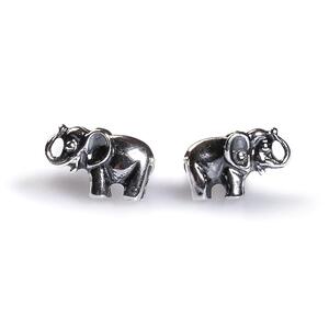 Miniature Elephant Stud Earrings In Silver Default Title