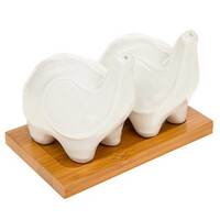 Joe Davies White Bamboo Elephant Cruet set