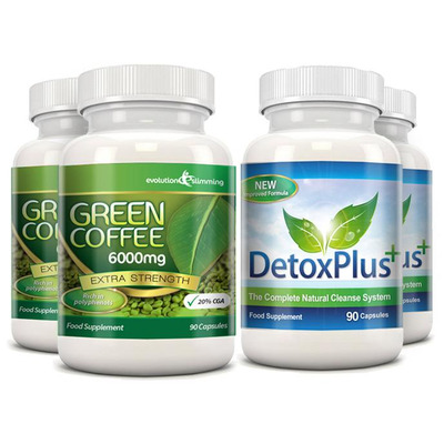 Green Coffee Bean Extract 6000mg Detox Combo Pack - 2 Month Supply