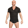 L’Homme Invisible Devore Black V Neck T-shirt