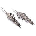 Click to view product details and reviews for Large Areca Palm Leaf Drop Earrings In Silver Default Title.