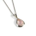 Click to view product details and reviews for Classic Teardrop Necklace In Silver And Rose Quartz 16 42cm.