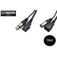 DMX Lighting XLR & IEC Power Combined Cables 3m