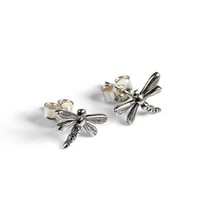 Miniature Dragonfly Stud Earrings In Silver Default Title