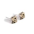 Click to view product details and reviews for Small Square Stud Earrings In Silver And Dalmatian Jasper Default Title.