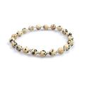 Click to view product details and reviews for Stretch Bead Bracelet In Silver And Dalmatian Jasper Default Title.