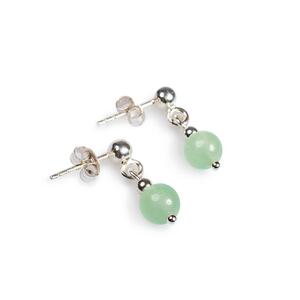 Drop Ball Earrings In Silver And Aventurine Default Title