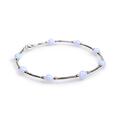 Click to view product details and reviews for Bead Tube Bracelet In Silver And Blue Lace Agate Default Title.