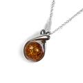 Click to view product details and reviews for Sealed With A Kiss Necklace In Silver And Amber Cognac 16 42cm.
