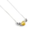 Click to view product details and reviews for Delicate Single Stone Necklace In Silver And Yellow Amber Default Title.