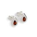 Click to view product details and reviews for Avocado Stud Earrings In Silver And Cognac Amber Default Title.