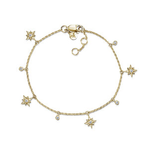 Rox Celestial Gold Vermeil Plated Star And Drop Bracelet