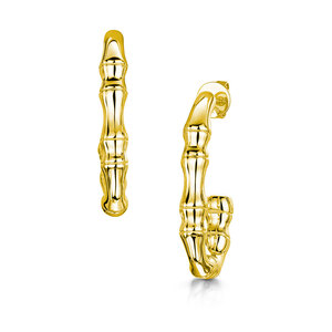 Rox Cane Yellow Large Oval Hoop Earrings