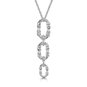 Rox Cane Silver Oval Drop Necklace