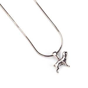 Miniature Cocker Spaniel Dog Necklace In Silver 16 42cm