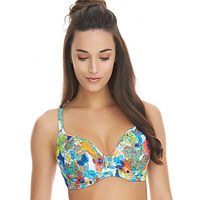 Freya Island Girl Plunge Bikini Top Tropical