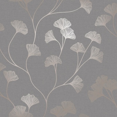 Glistening Ginkgo Wallpaper Grey / Rose Gold Holden 12702