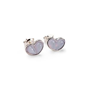 Heart Stud Earrings In Silver And Blue Lace Agate Default Title