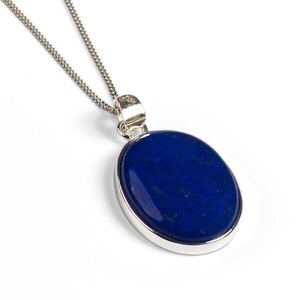 Classic Lapis Lazuli Necklace Natural Designer Gemstone 16 42cm